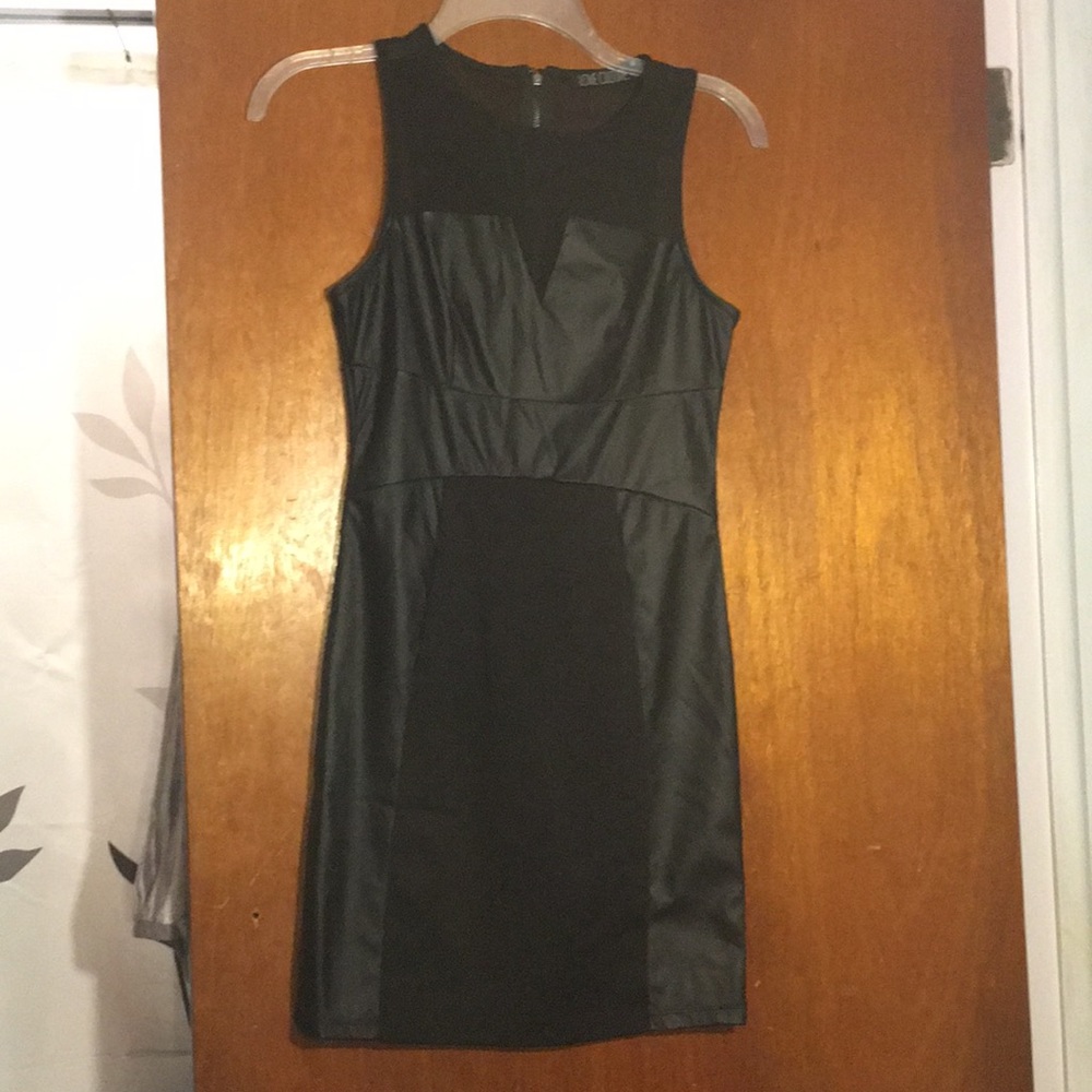 Sheer and Leather Dress Worn Once